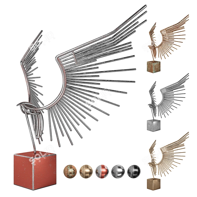 Modern Bird Sculpture for Interiors 3D model image 2