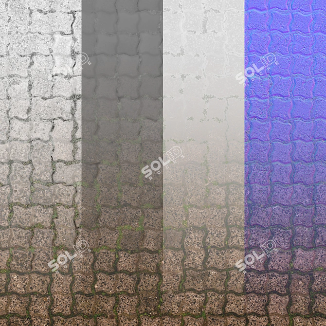  Seamless Pavement Texture Set 3D model image 2