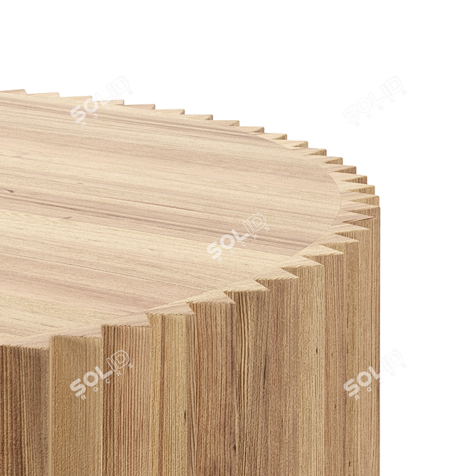 Artisanal Reclaimed Pine Coffee Table 3D model image 4