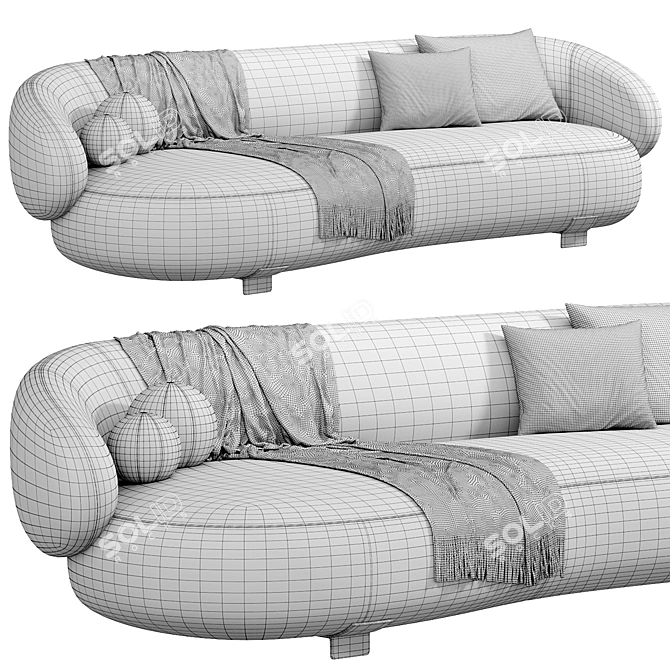 Contemporary Sectional Fabric Sofa "PACIFIC 3D model image 4