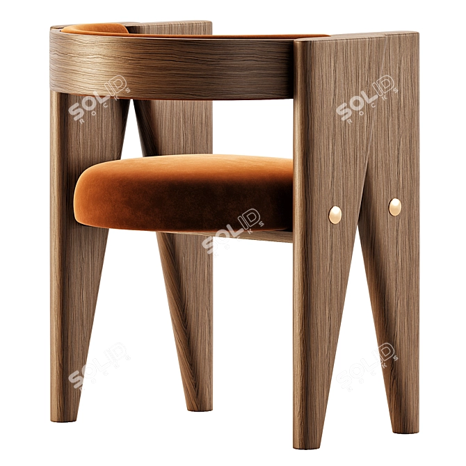 Modern Teddy Dining Chair 2017 3D model image 2