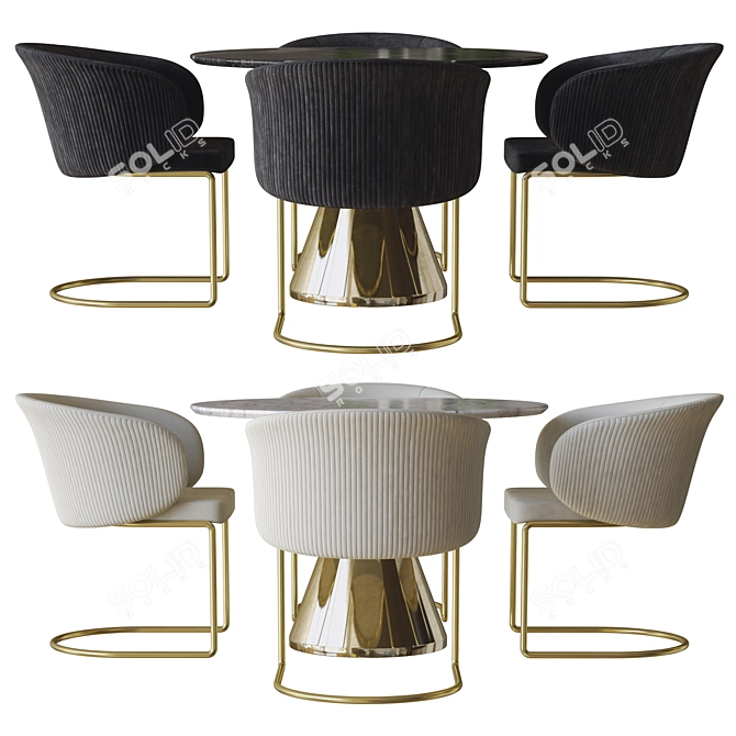 Elegant Visionnaire Carmen Chair Set 3D model image 3