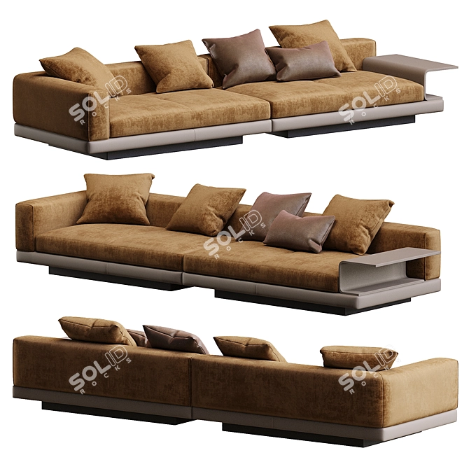 Modern Minimalist Elegant Sofa 3D model image 2