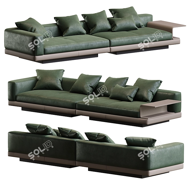 Modern Minimalist Elegant Sofa 3D model image 3