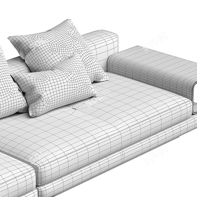 Modern Minimalist Elegant Sofa 3D model image 4