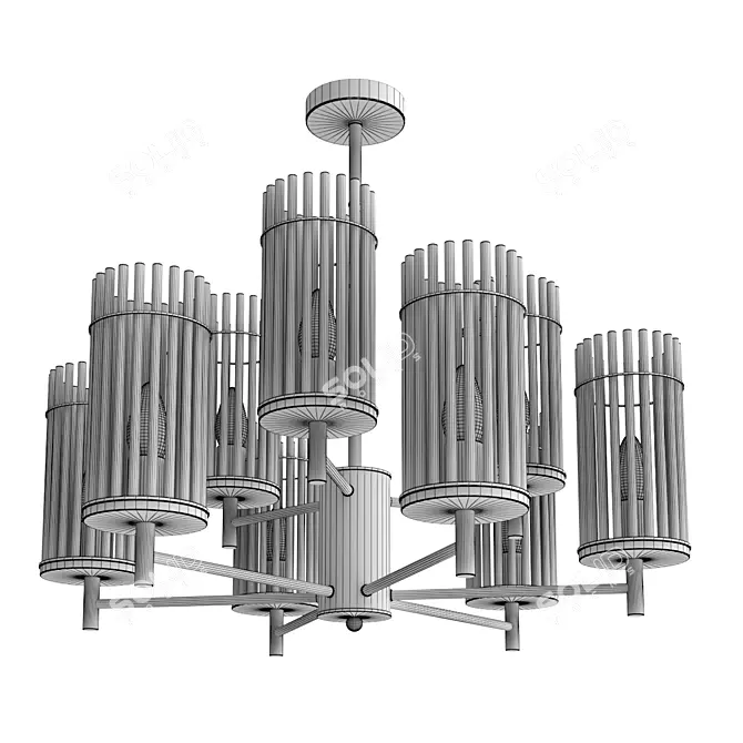 Elegant Odeon Light Chandelier 76cm 3D model image 3