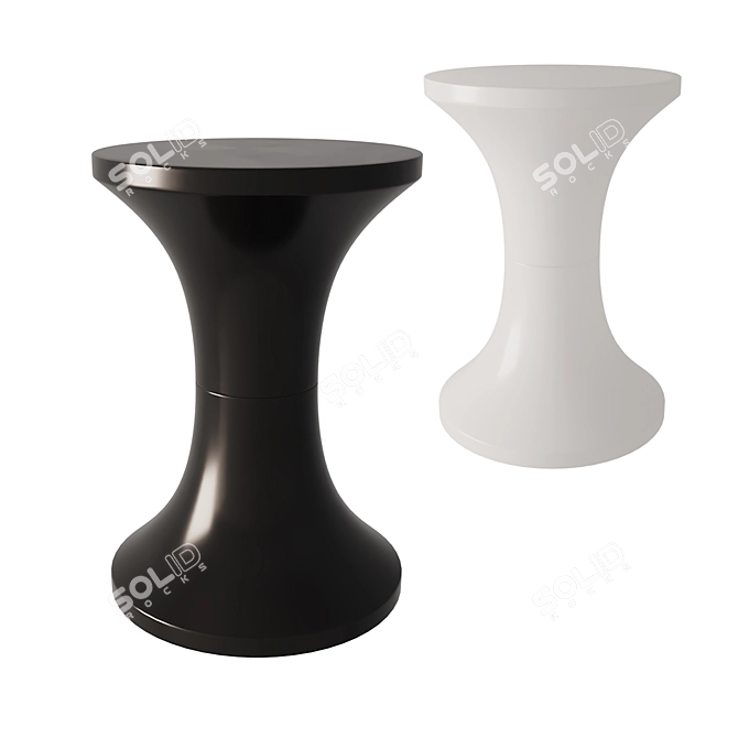 Modern Plastic Tam Tam Stool 3D model image 1