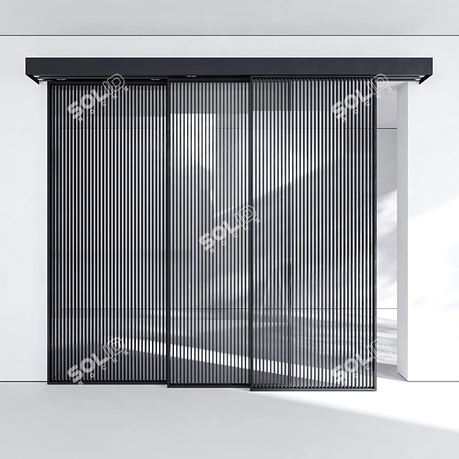 Modern Aluminum Door Panel Set 3D model image 1