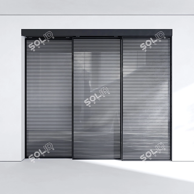 Modern Aluminum Door Panel Set 3D model image 2