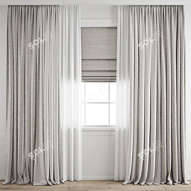 Polygonal Curtain Model Bundle 3D model image 1