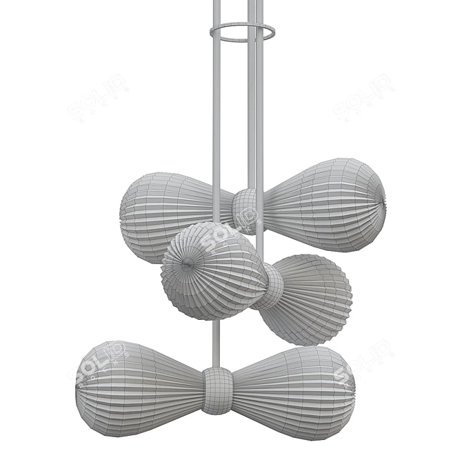 Modern Black 6-Light Pendant 3D model image 2