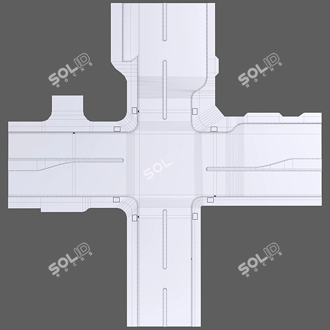 Crossroad 3D Model Asset 3D model image 5