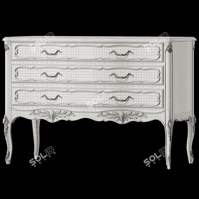 Provencal Nightstand & Dresser Set 3D model image 4