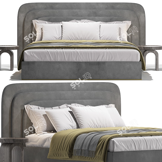 Regal Voyage Italian Designer Bed 3D model image 2