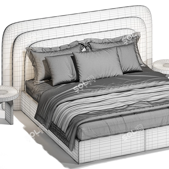 Regal Voyage Italian Designer Bed 3D model image 3