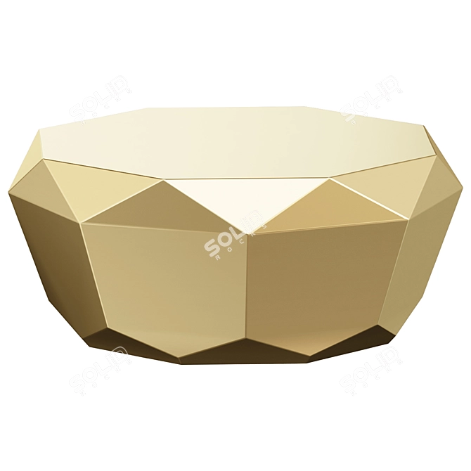 Gold Diamond Coffee Table: Modern Elegance 3D model image 1