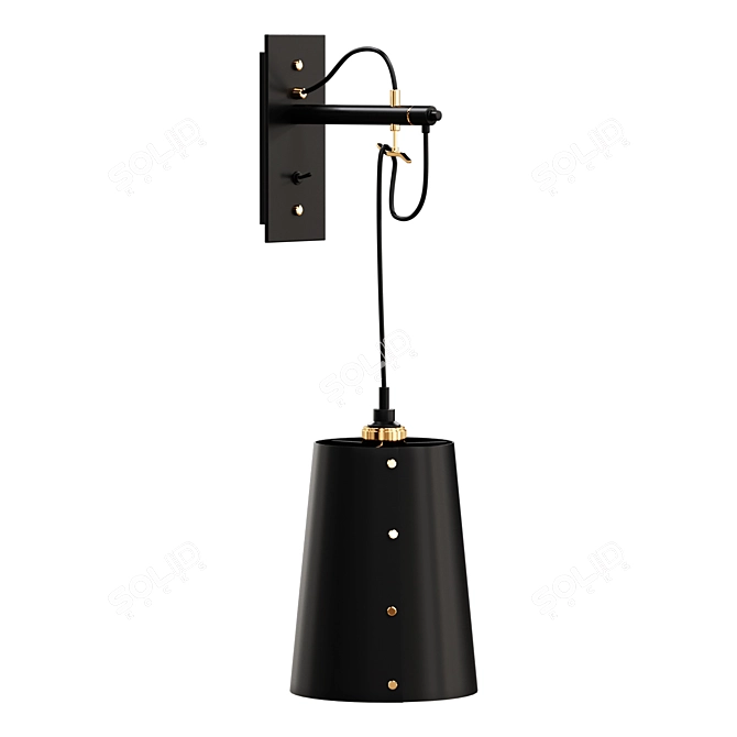  Graphite Brass Wall Light 3D model image 1