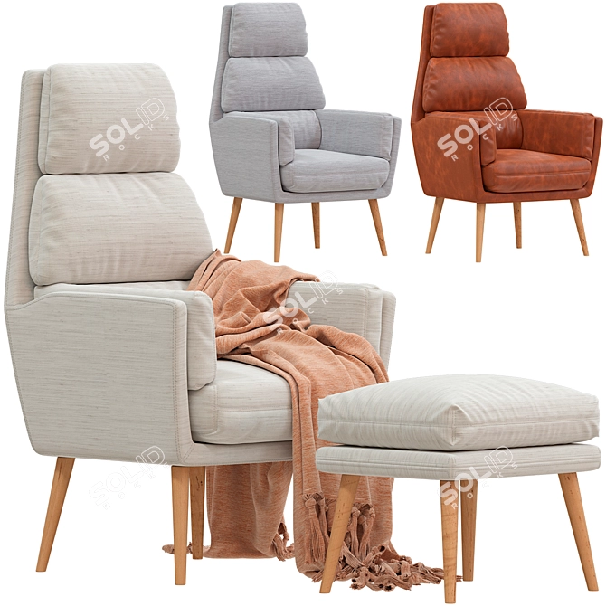 Anderson 1 Seater Chair Set 3D model image 1