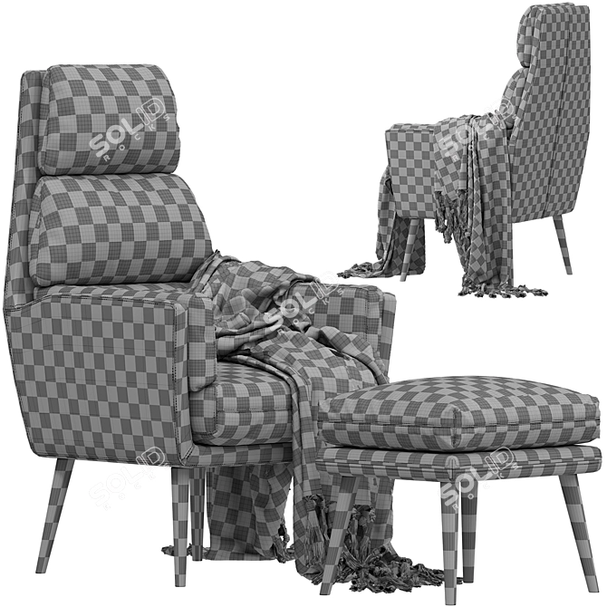 Anderson 1 Seater Chair Set 3D model image 5