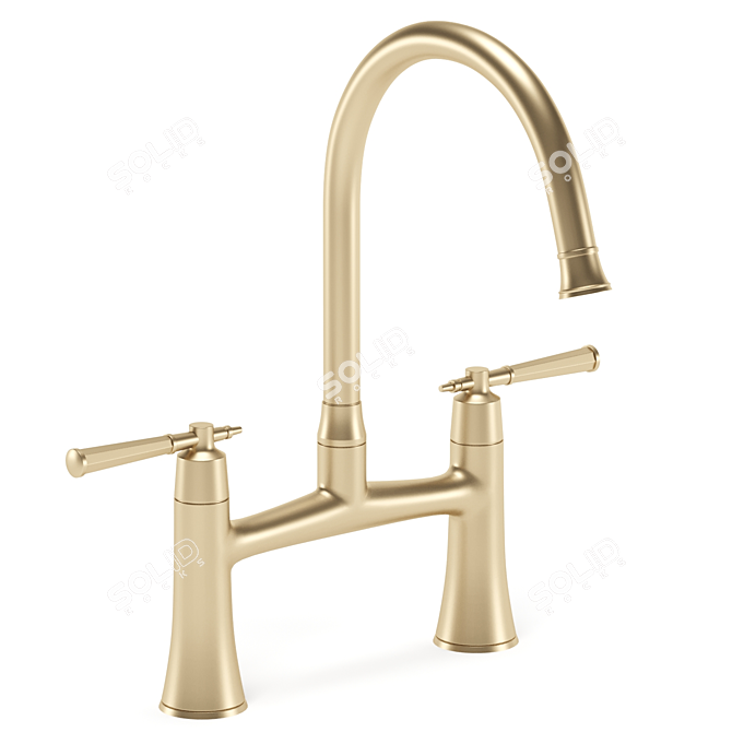 Modern Kitchen Faucet Set 3D model image 6