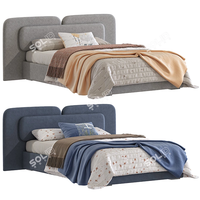 Angelo 312 Bed with Variants 3D model image 1