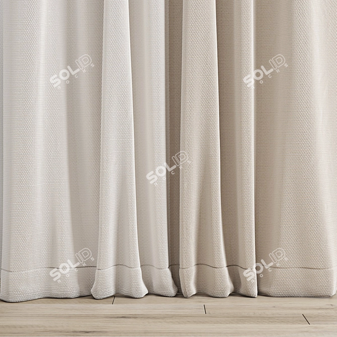 High-Quality Polygonal Curtain Model 3D model image 2