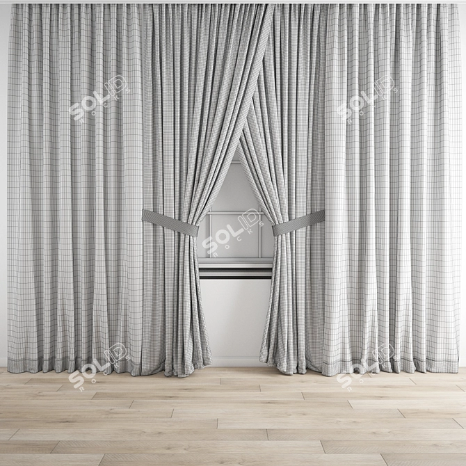 High-Quality Polygonal Curtain Model 3D model image 3