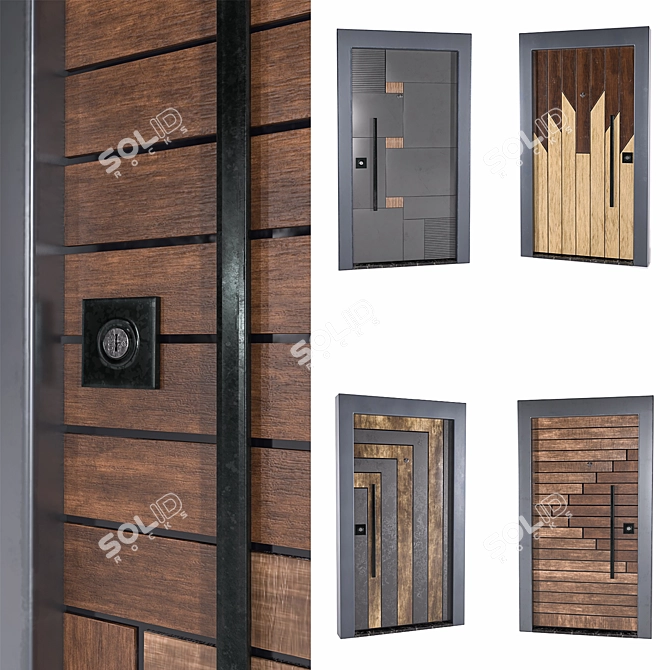 Luxury Entrance Door 01 3D model image 1