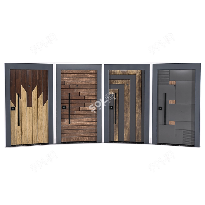 Luxury Entrance Door 01 3D model image 2