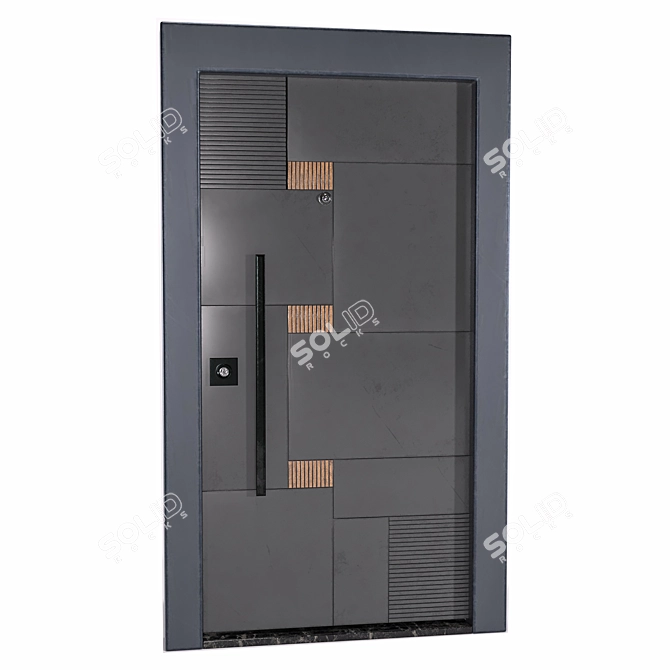 Luxury Entrance Door 01 3D model image 3