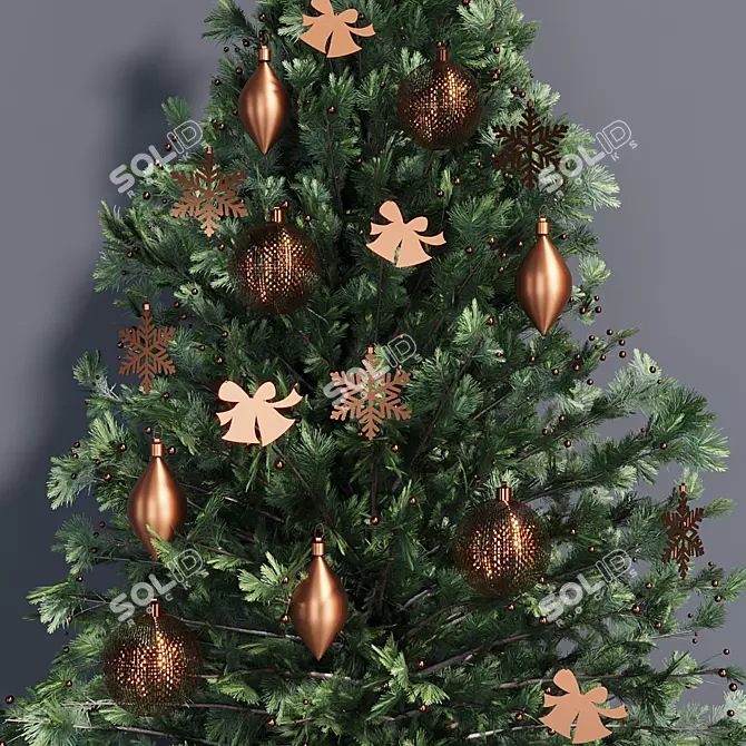 Festive Tree & Decor Set 3D model image 2