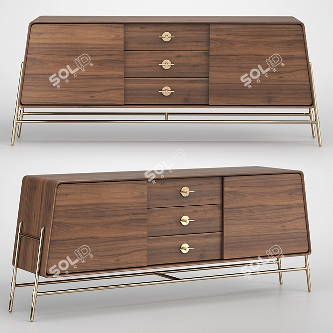 Modern Minimalist Holly Sideboard Model 3D model image 1