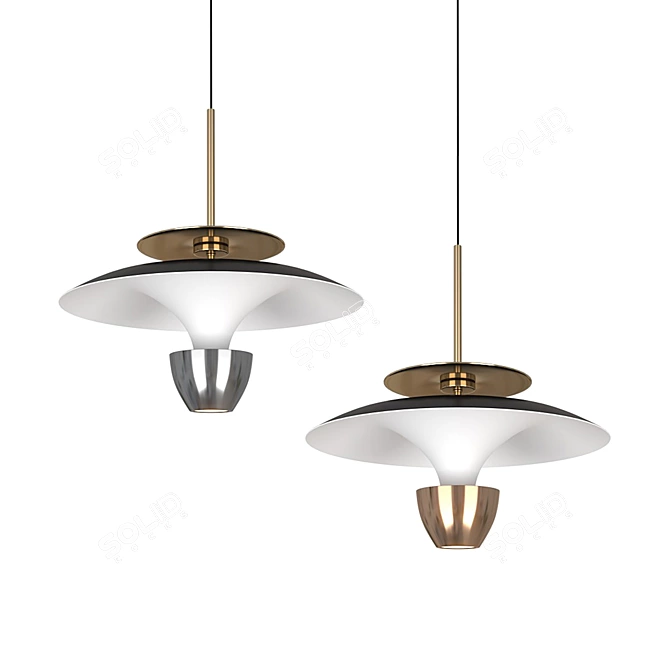 Dual Disk LED Pendant Light 3D model image 1