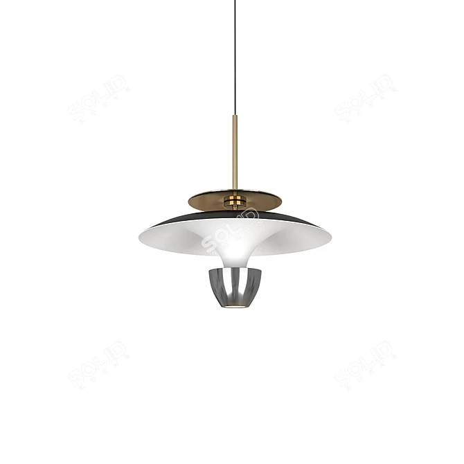 Dual Disk LED Pendant Light 3D model image 2