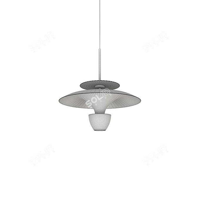 Dual Disk LED Pendant Light 3D model image 4