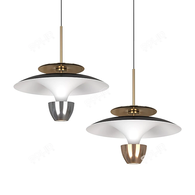 Dual Disk LED Pendant Light 3D model image 5