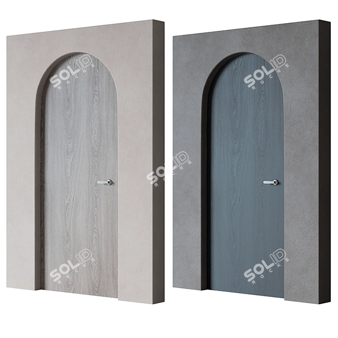 Archway Wooden Doors, 2100x900mm 3D model image 1