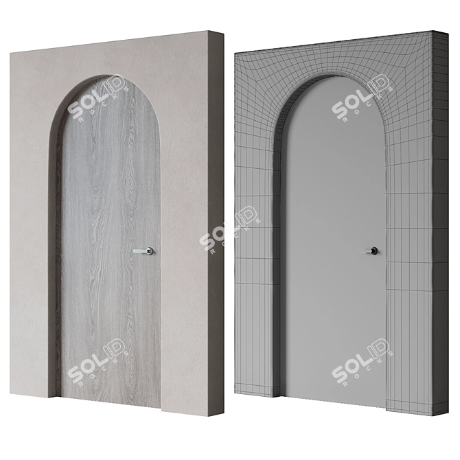 Archway Wooden Doors, 2100x900mm 3D model image 3