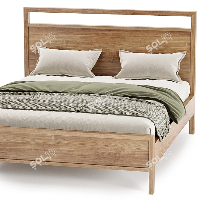 Modern Fulton Bed Collection in Multiple Formats 3D model image 3