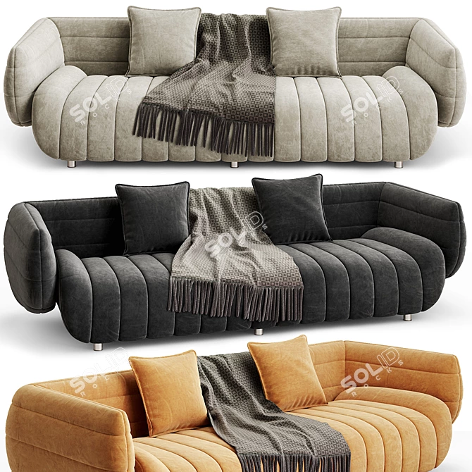 Contemporary Bambam 3-Seat Sofa 3D model image 1