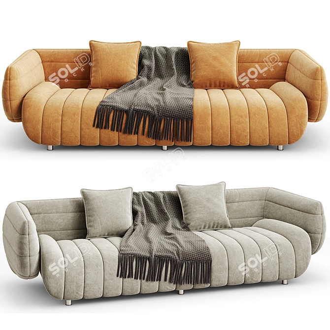 Contemporary Bambam 3-Seat Sofa 3D model image 2