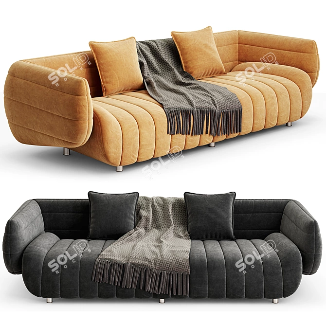 Contemporary Bambam 3-Seat Sofa 3D model image 3