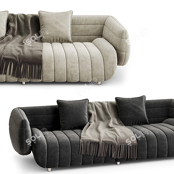 Contemporary Bambam 3-Seat Sofa 3D model image 4