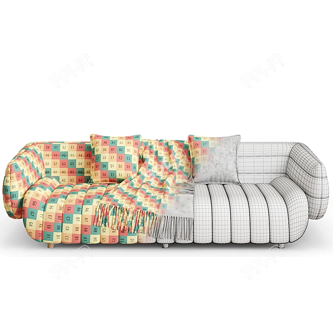 Contemporary Bambam 3-Seat Sofa 3D model image 5