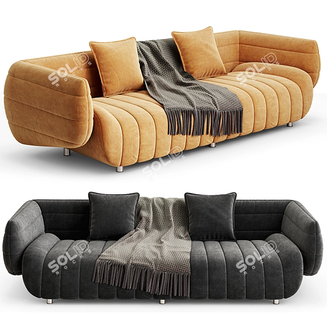 Contemporary Bambam 3-Seat Sofa 3D model image 11