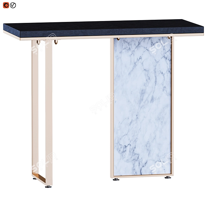 Sleek Wooden Console Entryway Table 3D model image 8