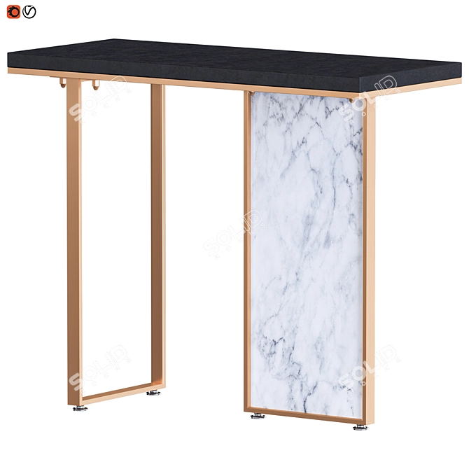 Sleek Wooden Console Entryway Table 3D model image 9