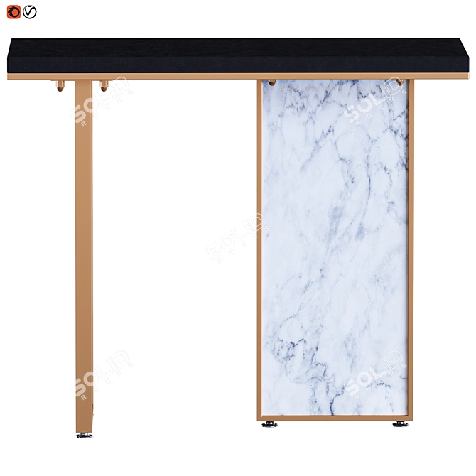 Sleek Wooden Console Entryway Table 3D model image 10