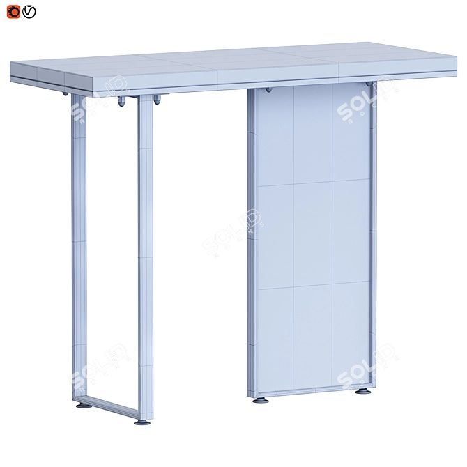 Sleek Wooden Console Entryway Table 3D model image 12