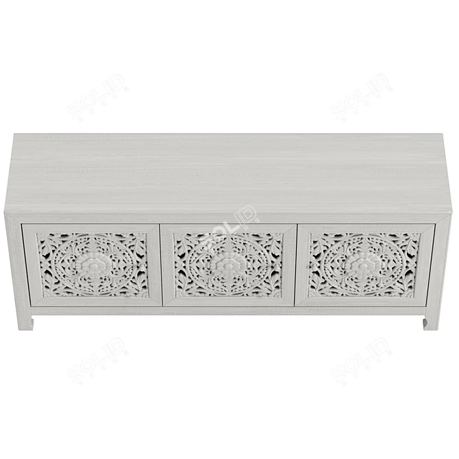 Handcrafted Lombok Media Console, Real-size Model 3D model image 3